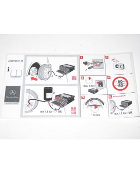 Mercedes Tyre Inflator Compressor Label Decal Sticker A1695840038 New Genuine